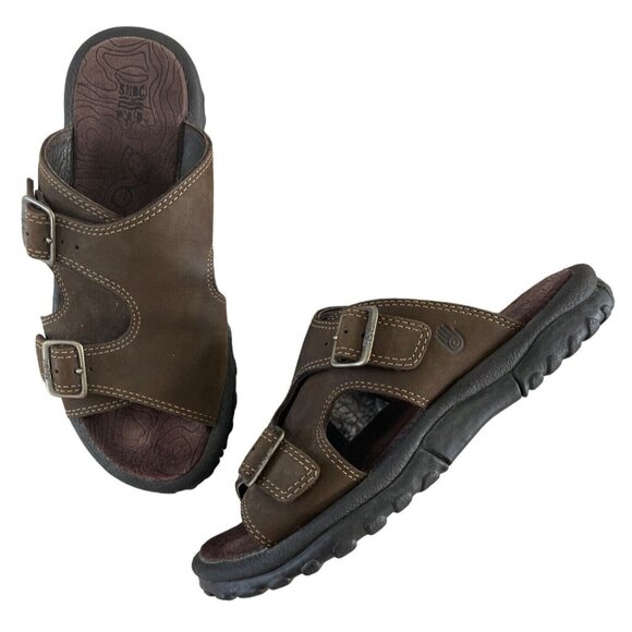 Teva Alexandra Sandal Brown Leather Open Toe Buckle Detail Comfort Womens Size 6 - Picture 1 of 9